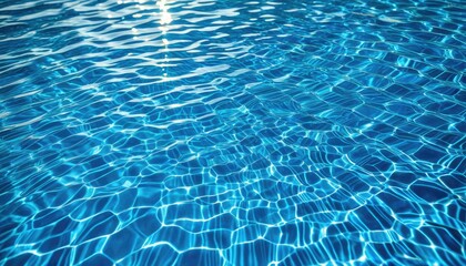 Obraz premium Bright blue, clear water reflecting sunlight, wavy ripples shimmer and dance