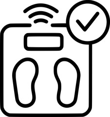 Wireless Weight Scale or Body Mass Line Icon