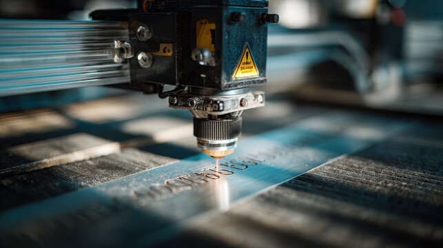 Medium shot of a laser engraving machine etching personalized patterns onto the side of white sneakers highlighting modern customization technology.