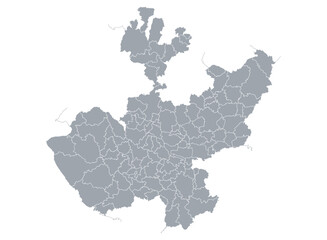 Obraz premium Jalisco State Map, infographic, with political divisions on a white background