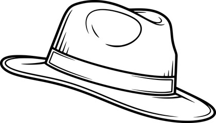 Fedora Hat Icon Outline Vector