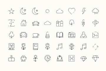 Abstract geometric shapes and lines with vibrant color palette and typographic elements