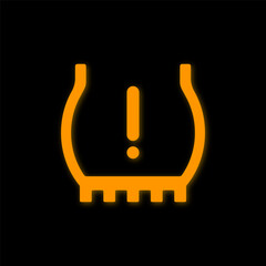 Low tire pressure warning light on car dashboard. Checking pressure gauge. Tire pressure gauge. Vector illustration.