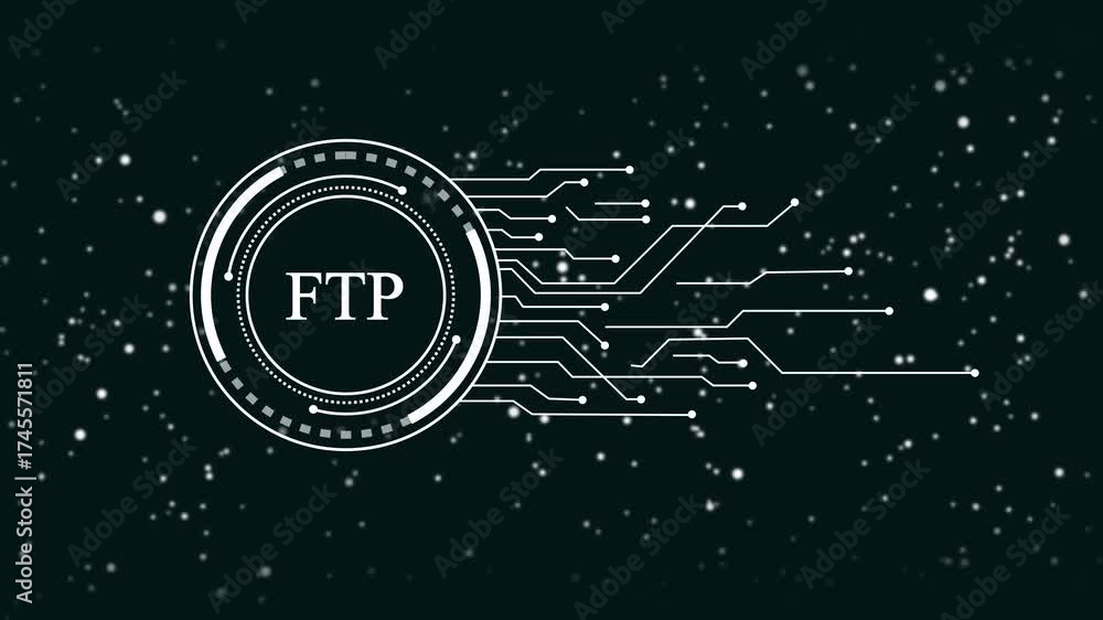 Wall mural f t p data transfer technology concept digital network connection file transfer protocol abstract fu