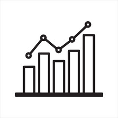 Simple line and bar graph illustration representing data analysis and growth