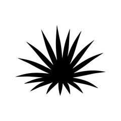Vector art of black silhouette of a spiky plant