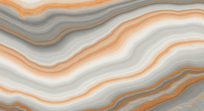 Abstract Marble Texture Background with Swirling White Orange and Grey Patterns