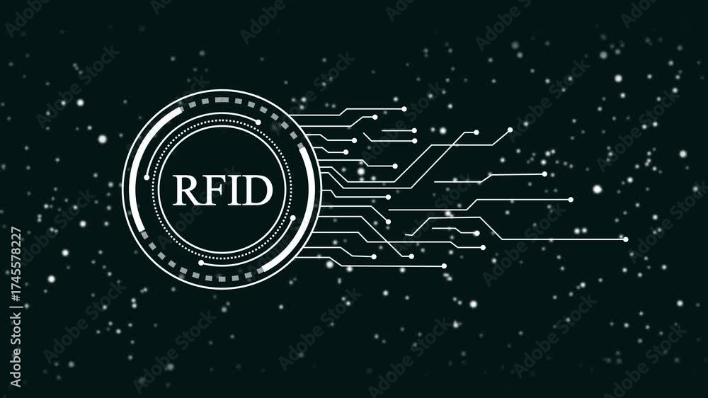 Wall mural r f i d technology abstract digital circuit network data transfer communication concept futuristic i