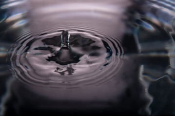 186.Rebounding Droplet with Metallic Ripples on Water