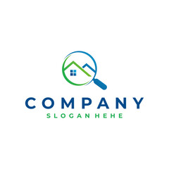 Simple logo design for building and house structure foundation inspection service symbol