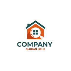 Simple logo design for building and house structure foundation inspection service symbol