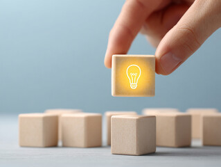 Wooden toy blocks on white background