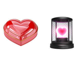 Png heart shaped box and lamp isolated on transparent background stock royalty freenew image