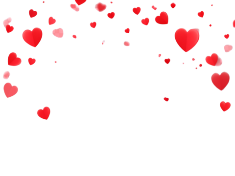 Png red heart confetti falling stock royalty freenew image isolated on transparent background