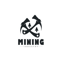 mining logo vintage vector illustration graphic design icon template