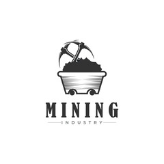 mining logo vintage vector illustration graphic design icon template
