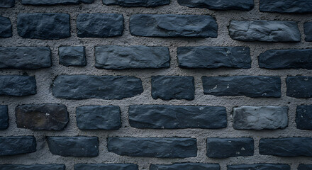 Dark gray brick wall texture background for construction and design material pattern