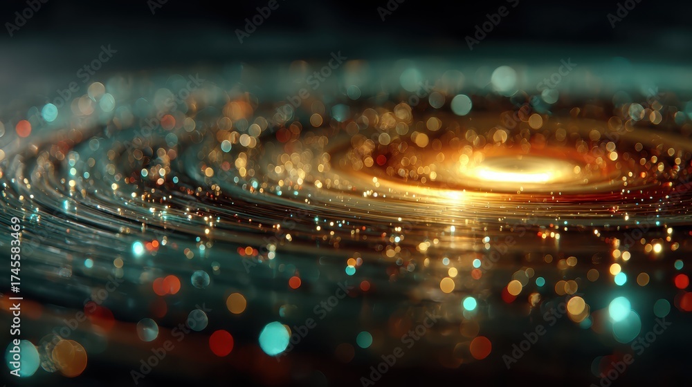 Canvas Prints shimmering vortex of swirling digital particles in motion
