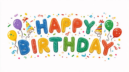 Happy birthday colorful balloon greeting card design