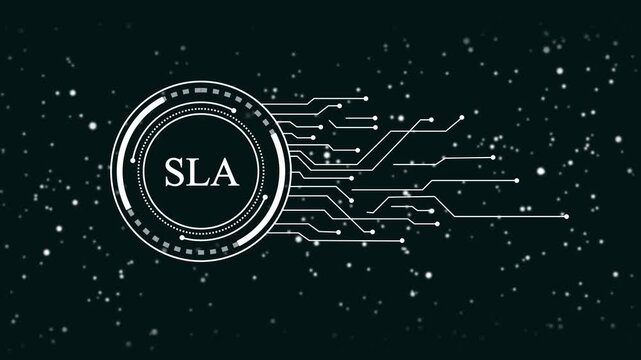 Digital S L A Service Level Agreement H U D Interface Technology Concept Abstract Futuristic Network Data Connection Communication Protocol Agreement Business Contract