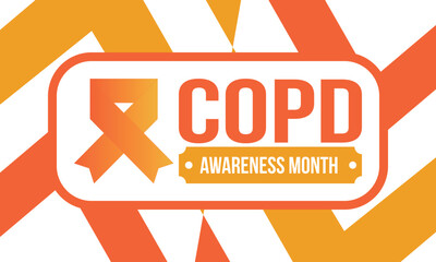 COPD Awareness Month in November. Chronic Obstructive Pulmonary Disease. Celebrated annual in United States. Medical health care and awareness design. Poster, card, banner and background. Vector