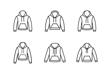 crop hoodie icon line art vector illustration