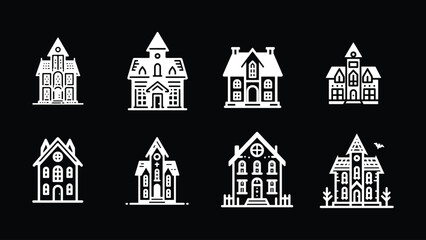Spooky Mansion Halloween Icons