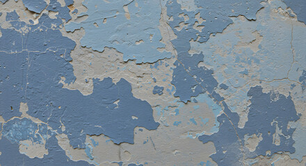 Blue and gray peeling paint texture background for graphic design and wallpaper use