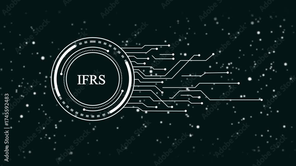 Wall mural i f r s accounting standards digital h u d interface financial technology concept global business an