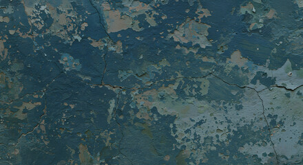 Blue grunge wall texture background cracked paint surface old damaged material effect