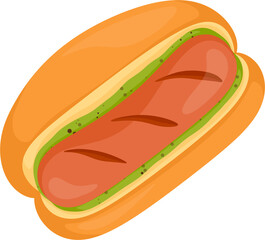 illustration choripan hot dog
