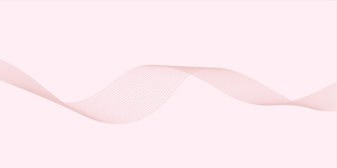 A pink abstract background features a wavy vector design with light lines and a flowing curve pattern