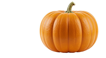 Obraz premium A single orange pumpkin with a stem on a white background , transparent png