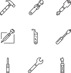 set of icons of tools ,perfect pixel , tools icons