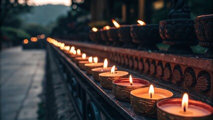 burning candles in church