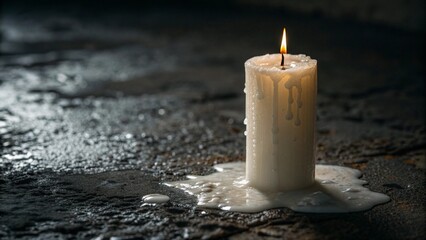 burning candle in the dark