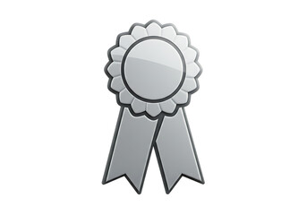 Silver award ribbon isolated on transparent background