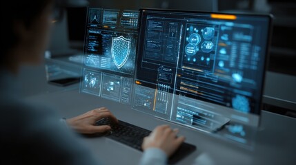 User interacting with advanced antivirus tools on a desktop PC illustrating the process of detecting and eliminating digital infections.