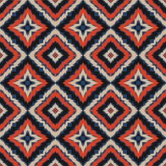 Seamless Ikat ethnic traditional Textile pattern geometric abstract folklore ornament Tribal ethnic illustration background design for print, clothing, scarf