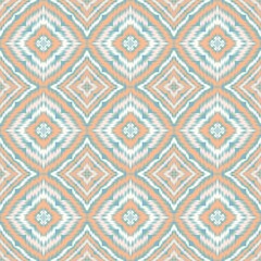 Seamless Ikat ethnic traditional Textile pattern geometric abstract folklore ornament Tribal ethnic illustration background design for print, clothing, scarf