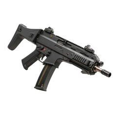 submachine gun png modern SMG png black firearm png tactical weapon png gun png transparent background image