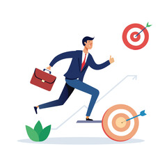 Personal development plan for career success, build specialist skill or competence to motivate and achieve business target concept, smart businessman walk up checklist as staircase to achieve target