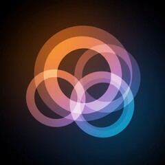 Abstract glowing overlapping circles with vibrant gradient colors on a dark background