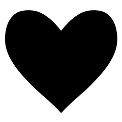 Modern black solid heart shape vector illustration isolated on white background for romantic love, Valentine&rsquo;s Day, or graphic design