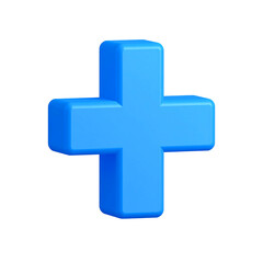 Obraz premium 3D medical cross icon, healthcare and hospital concept. Isolated on transparent background, png