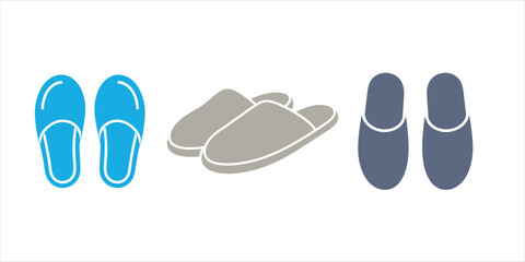 Assorted Pairs of Slippers in Blue Gray and Taupe Colors