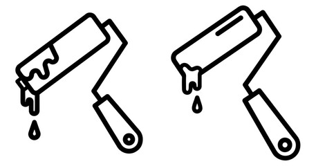 Vector art of paint roller with dripping paint for renovation and artistic projects
