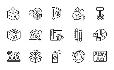 Workshop line icon set. Equipment, repair, expert, professional, service, work, engineer, business, team building, teamwork,ine icon pack