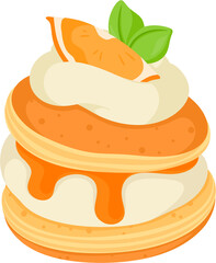 illustration orange puff pastry