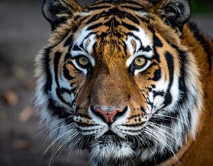 Obraz premium Close-up of a tiger's head and chest